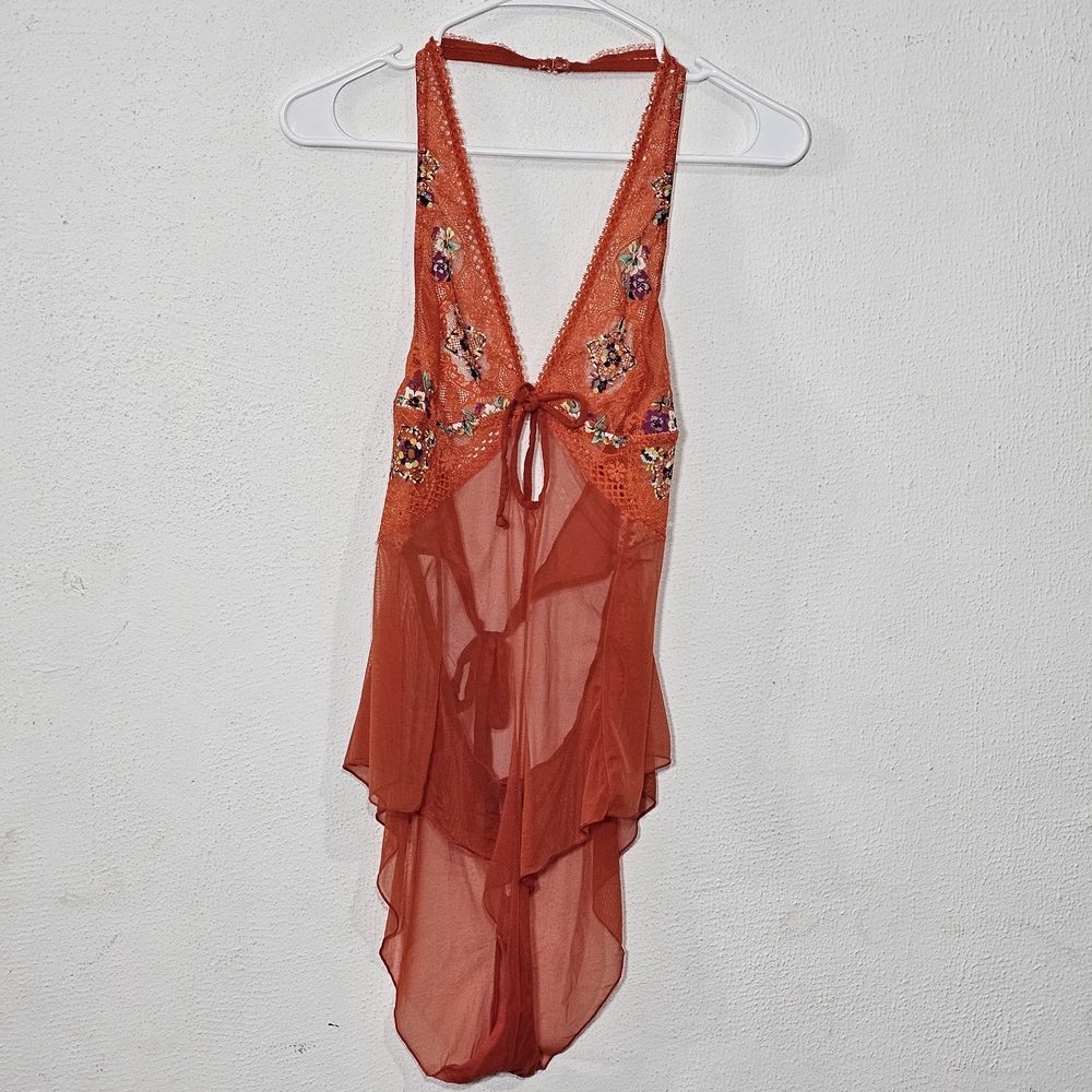 Savage X Fenty Babydoll Sheer Mesh Floral Lace Lingerie Sz XL Straps Romantic - Picture 3 of 8